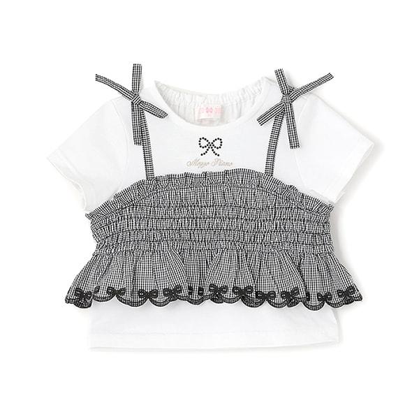 鏤空刺繡拼接長款上衣