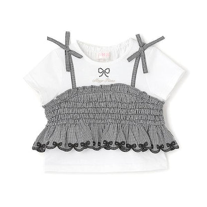 鏤空刺繡拼接長款上衣