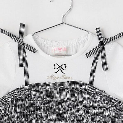 鏤空刺繡拼接長款上衣