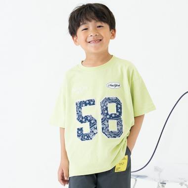 【純棉100%】寬鬆數字印花短袖T恤