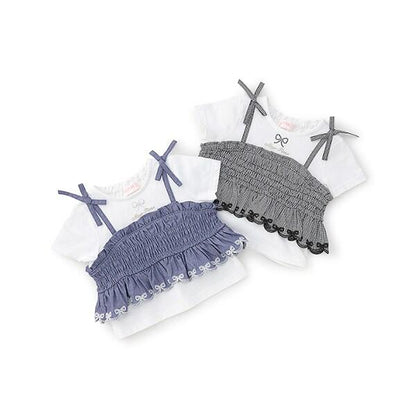 鏤空刺繡拼接長款上衣