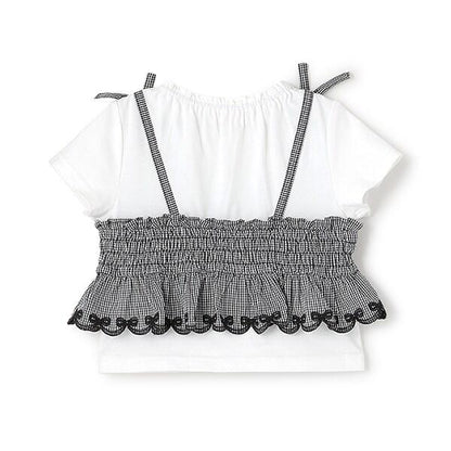 鏤空刺繡拼接長款上衣