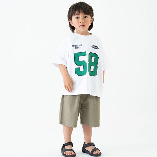 【純棉100%】寬鬆數字印花短袖T恤