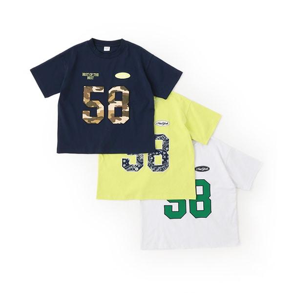 【純棉100%】寬鬆數字印花短袖T恤