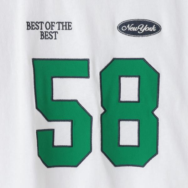 【純棉100%】寬鬆數字印花短袖T恤