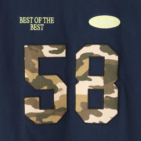 【純棉100%】寬鬆數字印花短袖T恤