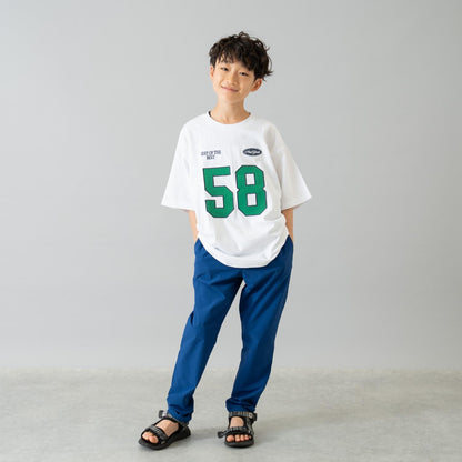 【純棉100%】寬鬆數字印花短袖T恤