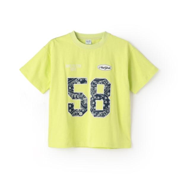 【純棉100%】寬鬆數字印花短袖T恤