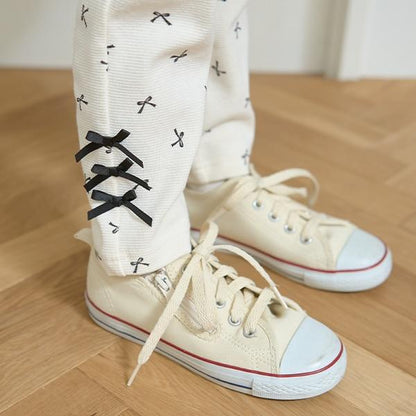 【人氣色系】【ともパン】蝴蝶結直筒褲