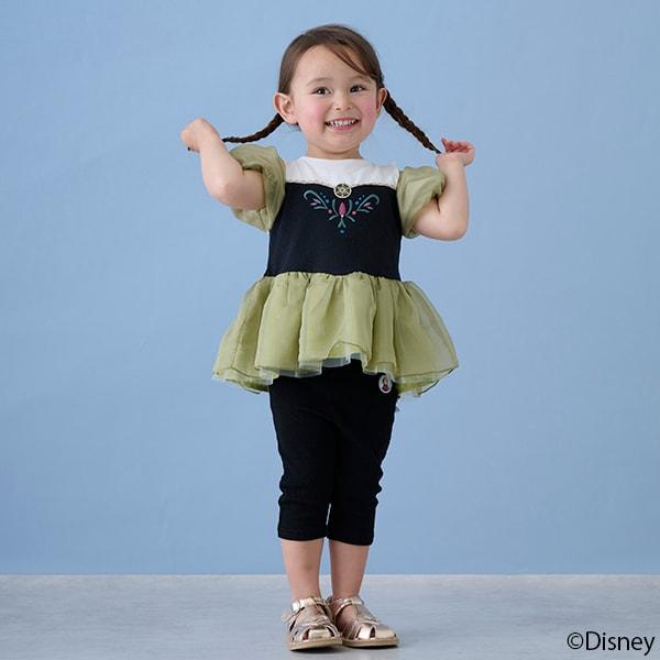 【《迪士尼》】背部荷葉邊七分打底褲