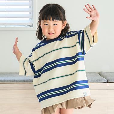 波紋條紋寬鬆短袖T恤