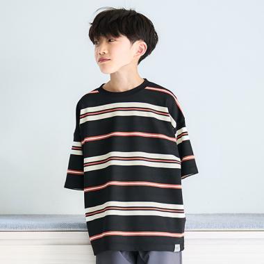 波紋條紋寬鬆短袖T恤