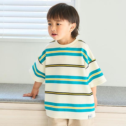 波紋條紋寬鬆短袖T恤