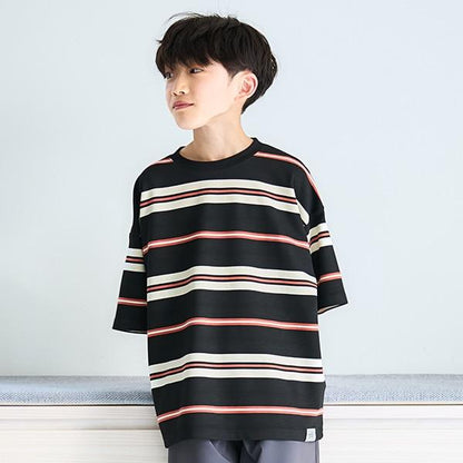 波紋條紋寬鬆短袖T恤