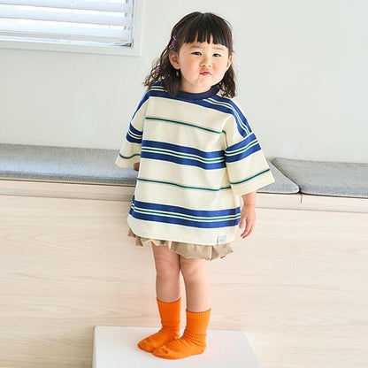波紋條紋寬鬆短袖T恤
