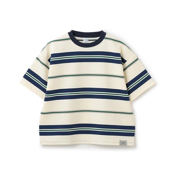 波紋條紋寬鬆短袖T恤
