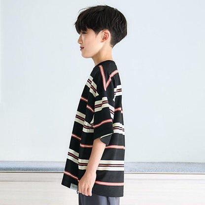 波紋條紋寬鬆短袖T恤