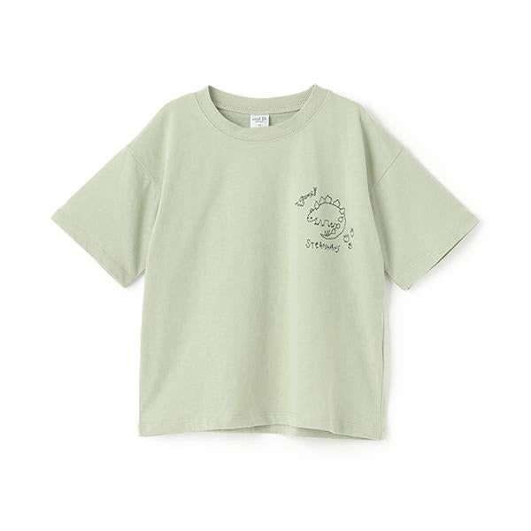 【純棉100%】恐龍刺繡寬鬆半袖T恤