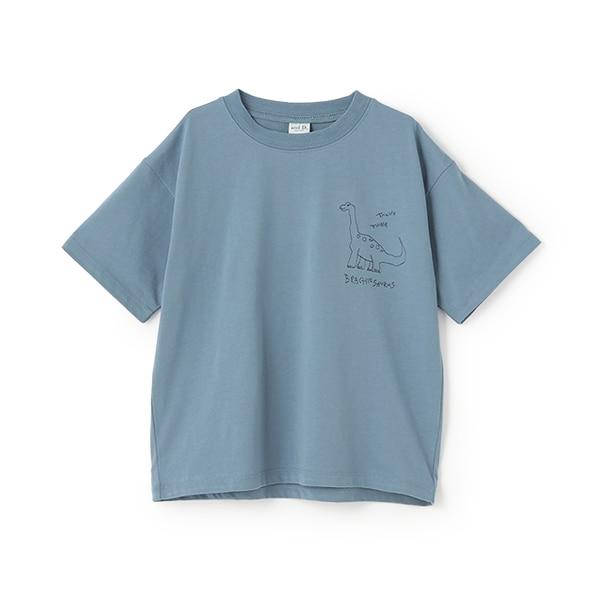 【純棉100%】恐龍刺繡寬鬆半袖T恤