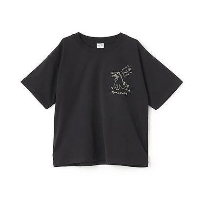 【純棉100%】恐龍刺繡寬鬆半袖T恤