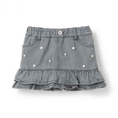 珍珠裝飾牛仔裙褲（兒童）