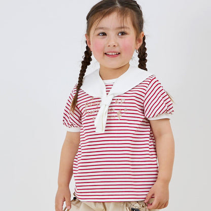 可拆卸水手領條紋T恤