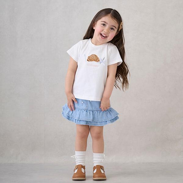 珍珠裝飾牛仔裙褲（兒童）