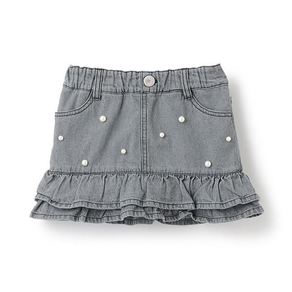 珍珠裝飾牛仔裙褲（兒童）