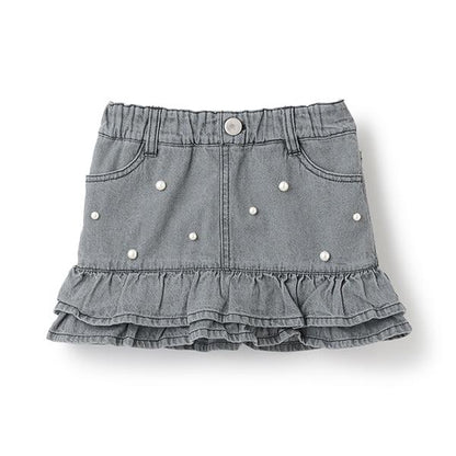 珍珠裝飾牛仔裙褲（兒童）