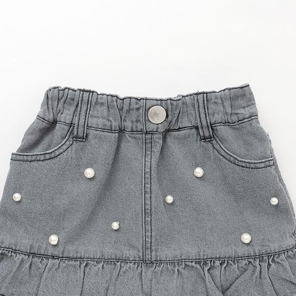 珍珠裝飾牛仔裙褲（兒童）
