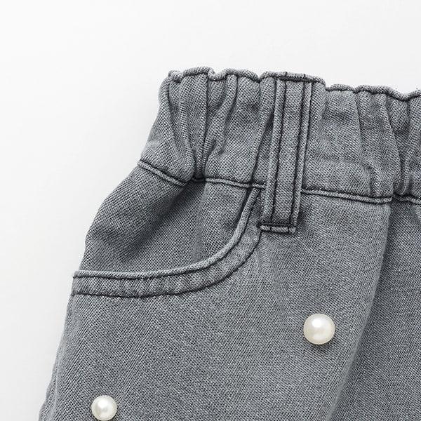 珍珠裝飾牛仔裙褲（兒童）