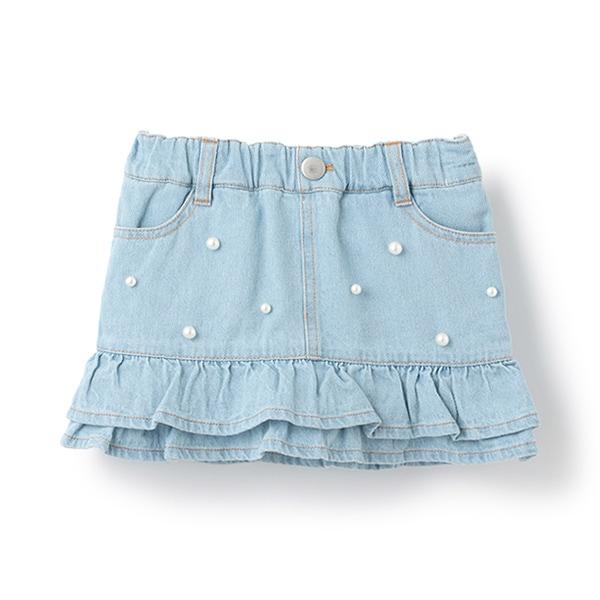 珍珠裝飾牛仔裙褲（兒童）