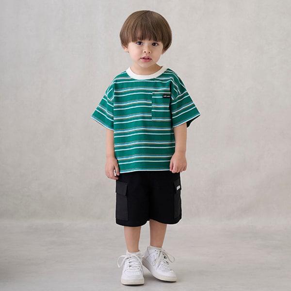 【防汙處理】多色條紋短袖T恤