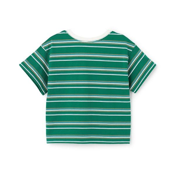 【防汙處理】多色條紋短袖T恤