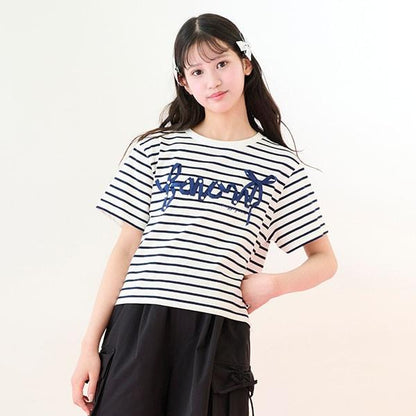 【Nico☆Puchi・Cuugal刊載】【接觸冷感】蝴蝶結字母T恤