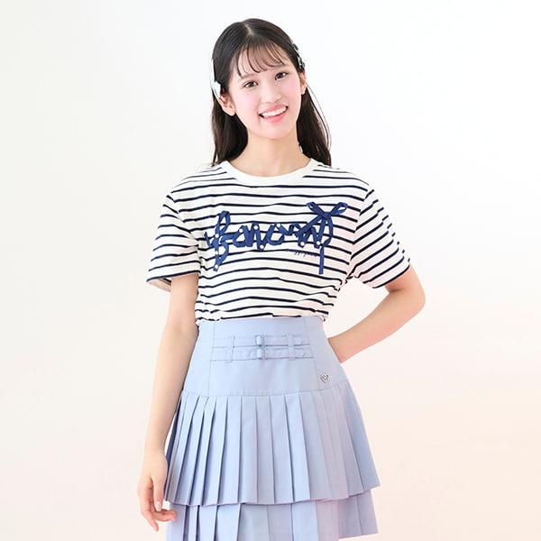 【Nico☆Puchi・Cuugal刊載】【接觸冷感】蝴蝶結字母T恤