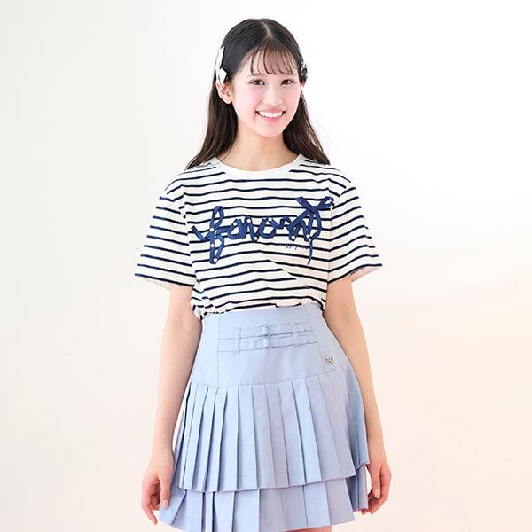 【Nico☆Puchi・Cuugal刊載】【接觸冷感】蝴蝶結字母T恤