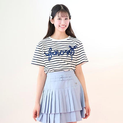 【Nico☆Puchi・Cuugal刊載】【接觸冷感】蝴蝶結字母T恤