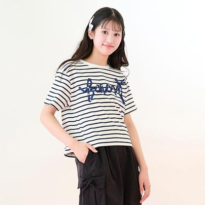 【Nico☆Puchi・Cuugal刊載】【接觸冷感】蝴蝶結字母T恤