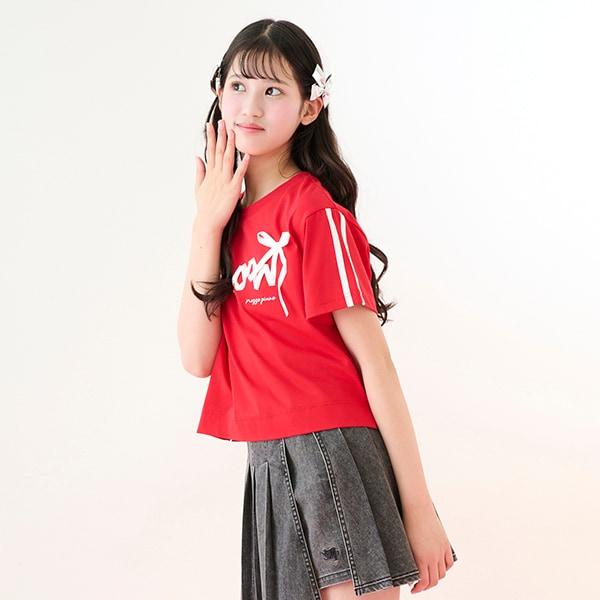 【Nico☆Puchi・Cuugal刊載】【接觸冷感】蝴蝶結字母T恤