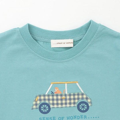 猴子駕駛印花T恤