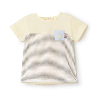 拼接條紋短袖T恤