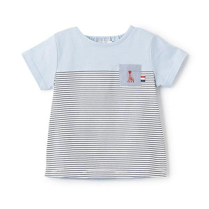 拼接條紋短袖T恤