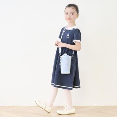 【芭蕾】水手領格子前開連衣裙
