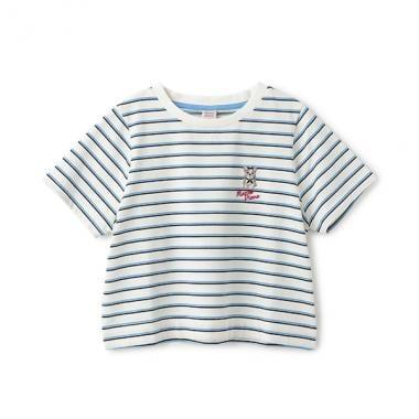 【Cuugal掲載】單點刺繡條紋T恤