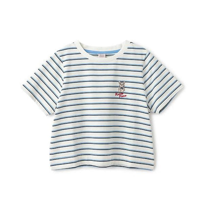 【Cuugal掲載】單點刺繡條紋T恤