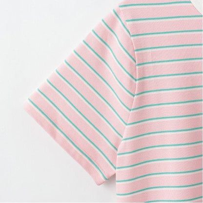 【Cuugal掲載】單點刺繡條紋T恤