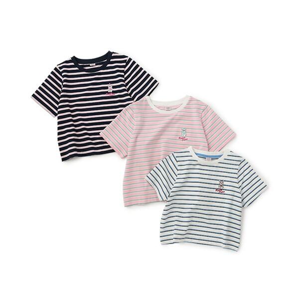 【Cuugal掲載】單點刺繡條紋T恤