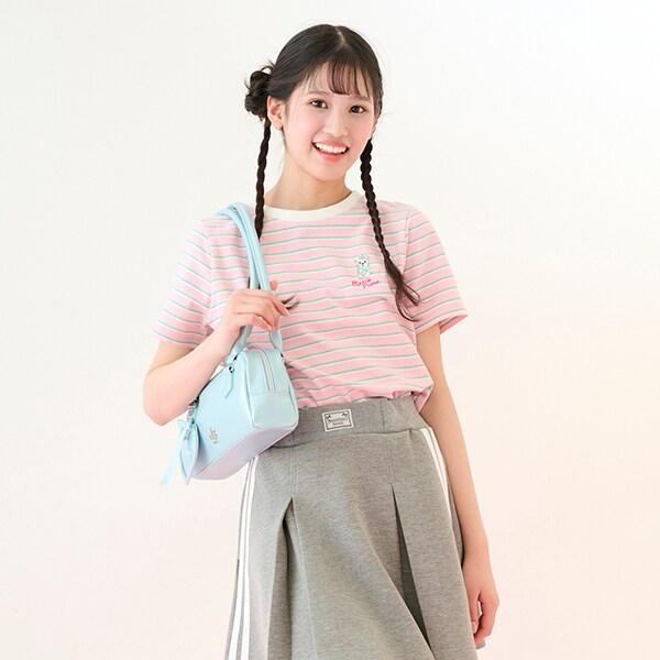 【Cuugal掲載】單點刺繡條紋T恤