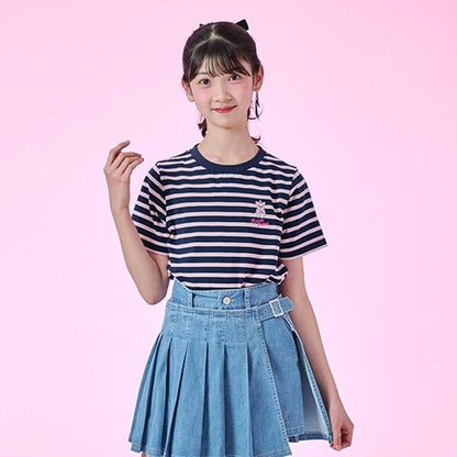 【Cuugal掲載】單點刺繡條紋T恤